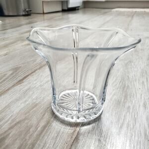 Vintage Clear Glass Flower Vase Candy Jar Decor